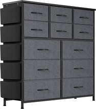 Organizer Unit With Fabric Storage, Sturdy Metal Frame, Wood Tabletop, S... - £101.85 GBP