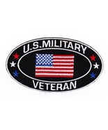 UNITED STATES MILITARY VETERAN AMERICAN FLAG SEW ON IRON PATCH EMBROIDER... - £4.71 GBP