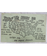 CBC QSL Ham Radio Card Postcard Honey Bee Map Man Lady Unit 112 Las Vega... - $93.89 MXN