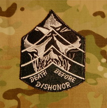 Death Before Dishonor Chevron Skull Army Embroidered Military MilSpec Patch Hook - £6.14 GBP