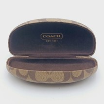 Coach Eyeglass Case Classic Logo Monogram Hard Clamshell, Brown, - £13.96 GBP