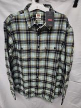 Levi's Mens Worker Relaxed Plaid Long Sleeve Button-Down Shirt Warm Olive Medium image 3