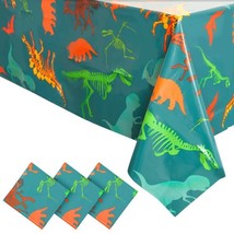Disposable Dinosaur Tablecover For Birthday Party (54 X 108 In 3 Pack) - £17.24 GBP
