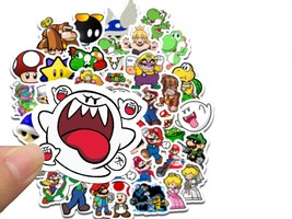 50 Pcs Mixed SUPER MARIO Waterproof Sticker Laptop stickers Cartoon Anime Sticke - £8.67 GBP