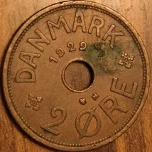 1929 Denmark 2 Ore Coin - £1.44 GBP