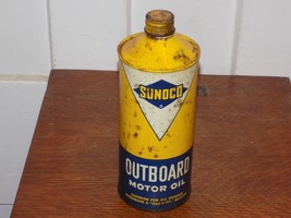 Sunoco Blue Diamond Outboard Motor Oil Empty 1 Quart Can - $44.55