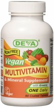 Deva Vegan Multivitamin and Mineral Supplement with Iron Free -- 90 Tablets - £11.45 GBP