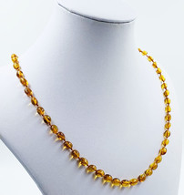 Natural Baltic Amber Necklace Amber Adult Jewelry Gift Idea Polished amber beads - £30.42 GBP