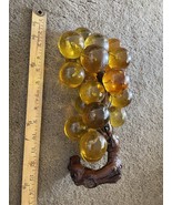 Vintage Lucite Acrylic amber Grapes Driftwood Large Decorative Cluster MCM - $122.24 CAD
