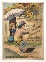 Hoyt&#39;s German Cologne Boy Painting Fence Lowell Mass E.W. Hoyt &amp; Co. Tra... - $16.00