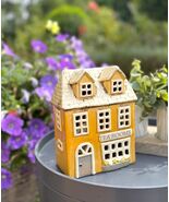 Ceramic Yellow Village Tea Room Candle Holder - $29.77