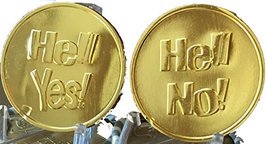 RecoveryChip Hell Yes - Hell No Flipping Coin Gold Color Decision Maker ... - £6.32 GBP