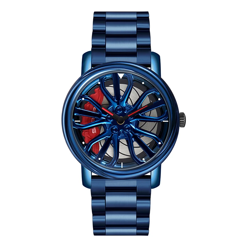 Men  Wrist  Creative Car Wheel  Watch Steel Strap Waterproof   Clock Cool Male r - £103.38 GBP