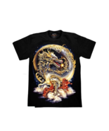 Black T-Shirt Rock Chang Original Dragon Glow In The Dark Colorful Myths... - $31.67+