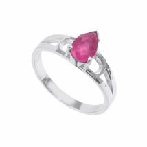 925 Silver Ruby Engagement Ring ruby Anniversary Gifts 5x7 mm Pear ruby ... - £32.23 GBP