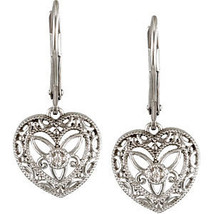 Sterling Silver .02 CTW Diamond Leverback Earrings - £137.67 GBP