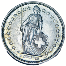 Switzerland 2 Francs, 1970 Unc~Scarce~Free Shipping #A105 - $9.01