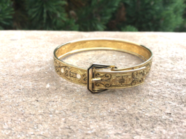 Child’s Gold Filled Enamelled Buckle Bangle Victorian Revival 1930s-40s - $63.39