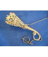 Gilt Brass Tussie Mussie Posey Posy Holder with Six Turquoise (#J1220) - $2,105.51 CAD