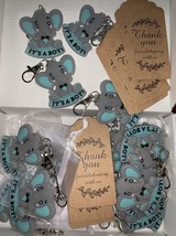 20 PC t&#39;s a Boy  Elephant Baby Shower Party Favors Gifts Silicone Keychain - $327.23 MXN