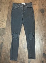 Free People Jeans Size 28 Distressed Skinny Slim Black Faded - $19.79