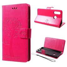 Imprint Tree Owl Pattern Card Holder Leather Cell Phone Case for Huawei ... - $7.66