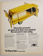 1970 Print Ad The 1971 Chevrolet Full Size Van with Sliding Doors Yellow Chevy - £13.91 GBP