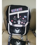 Kuromi School Laptop Backpack USB Port Headphone Jack Travel Bag 17&quot; - $30.56 CAD