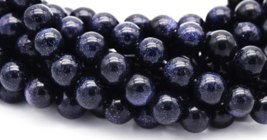 10mm Blue Goldstone (man-made) Round Beads (35 +/- per strand) - $6.93