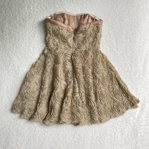 Princess Vera Wang Womens 9 Strapless Gold Tan Mini Dress Rosette Sweeth... - £7.64 GBP
