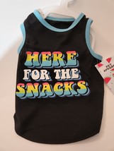 Pet Apparel Small Dog T-shirt Back Length up to 14&quot; &quot;Here For The Snacks&quot; - $8.42