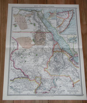 1908 Antique Map Of Egypt Sudan Ethiopia Abbysinia Somalia Red Sea Africa - £25.25 GBP