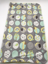 Garanimals Circles Baby Blanket Gray Yellow Sherpa Owl Elephant - $21.99