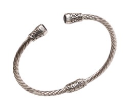 Handmade Sterling Silver Spiral Hinged Cuff Bracelet - $256.11