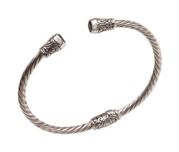 Handmade Sterling Silver Spiral Hinged Cuff Bracelet - £204.68 GBP