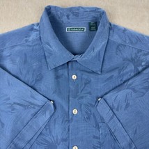 Cubavera Shirt Mens 2XLT Tall Blue Floral Camp Button Up Short Sleeve Ha... - $21.29