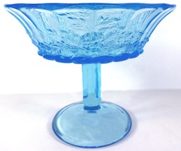 Westmoreland Glass Brandywine Blue Paneled Grape 6&quot;t Flared Rim Open Compote - £39.30 GBP
