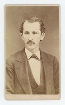 Antique CDV Circa 1870s Handsome Young Man Mustache in Suit Kilgore Belfast, ME - £9.56 GBP