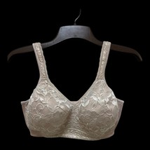 38DD 4716 Playtex Beige Tan 18 Hour Smooth N&#39; Stylish Soft Cup Bra Lace ... - $14.50
