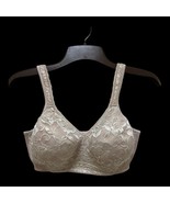 38DD 4716 Playtex Beige Tan 18 Hour Smooth N' Stylish Soft Cup Bra Lace WireFree - $14.50