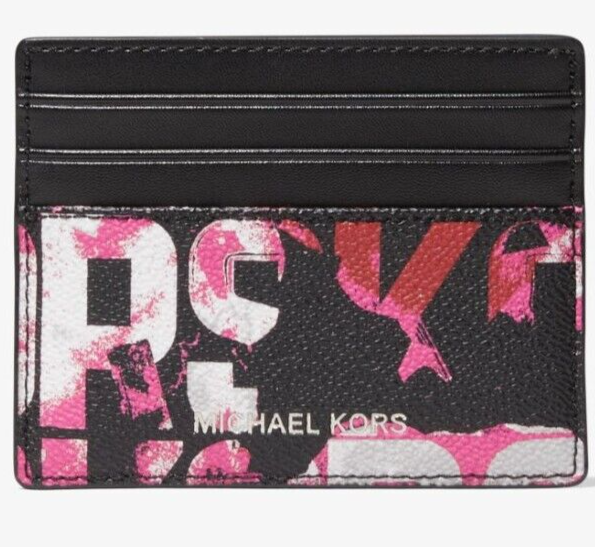 Primary image for Michael Kors Cooper Graphic Logo Red Tall Card Case 36F2LCOD1V Wallet NWT $78