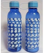 2 Starbucks Plastic Water Bottles Cup Blue Twist off Lid 25 Oz. - $13.95