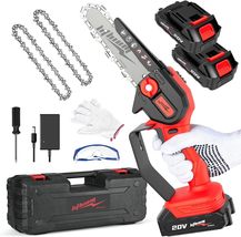 Mini Chainsaw Cordless, 6 Inch Portable Electric Chainsaw, One-Hand Hand... - £28.43 GBP
