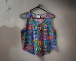 Fast Lane Usa Quarter Button Tank Top Womens Size Small Colorful Tropica... - £10.76 GBP