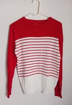 Kim Rogers 100% cotton striped Knitted Sweater Women&#39;s Size M - $324.07 MXN