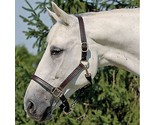 Horse Size Premium Triple Stitched Leather Halter Havana Brown w/ Brass ... - $33.90