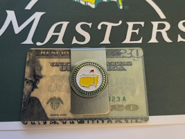Masters Tournament  Green Trim Ball Marker Money Clip / Silver Color - $11.53