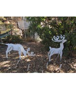 REINDEER - DEER rigid fiberglass white gelgoat 3-D freestanding, sold as... - £371.98 GBP