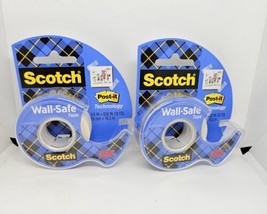 2 Pack Scotch Wall Safe Tape Dispenser .75 in x 650 in Transparent 3M 183 New - £7.18 GBP