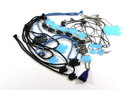 Collegiate Jewelry | Acrylic Cord &amp; Chan Necklaces &amp; Bracelets | Lot of 15 - £70.88 GBP